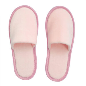 Одноразовые велюровые тапочки розого цвета